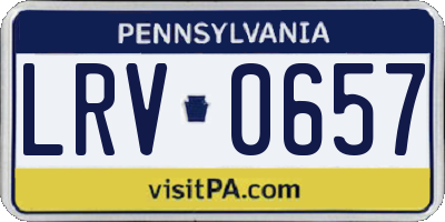 PA license plate LRV0657