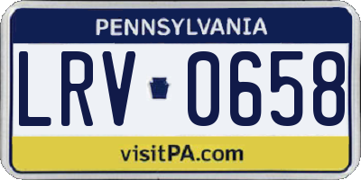 PA license plate LRV0658