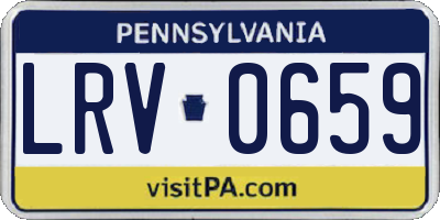 PA license plate LRV0659