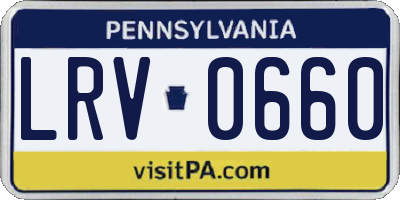 PA license plate LRV0660