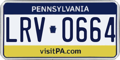PA license plate LRV0664