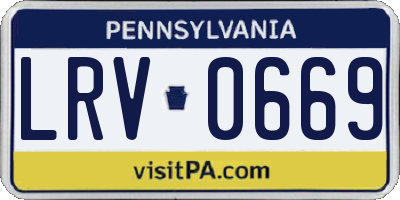 PA license plate LRV0669