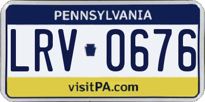 PA license plate LRV0676