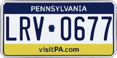 PA license plate LRV0677