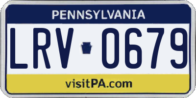 PA license plate LRV0679