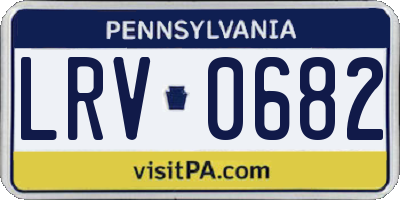 PA license plate LRV0682