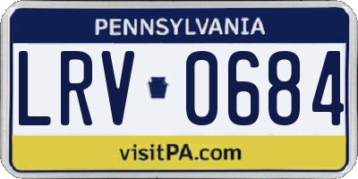PA license plate LRV0684