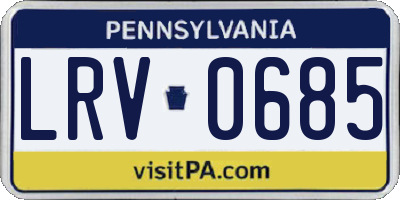 PA license plate LRV0685