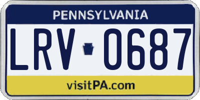 PA license plate LRV0687