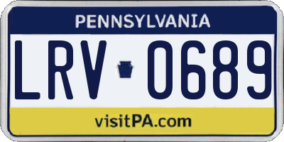 PA license plate LRV0689