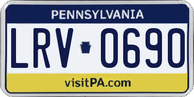 PA license plate LRV0690