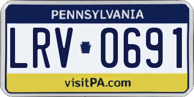 PA license plate LRV0691