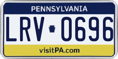 PA license plate LRV0696