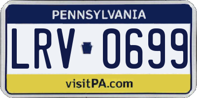 PA license plate LRV0699