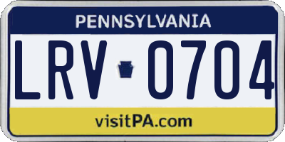 PA license plate LRV0704