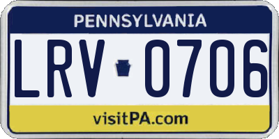 PA license plate LRV0706