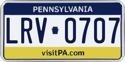 PA license plate LRV0707