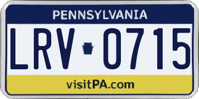 PA license plate LRV0715