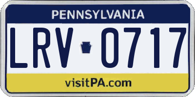 PA license plate LRV0717