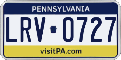 PA license plate LRV0727