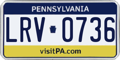 PA license plate LRV0736