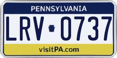 PA license plate LRV0737