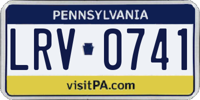 PA license plate LRV0741