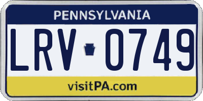 PA license plate LRV0749
