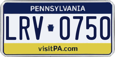 PA license plate LRV0750