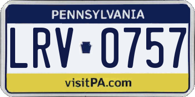 PA license plate LRV0757