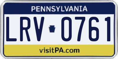 PA license plate LRV0761