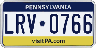 PA license plate LRV0766