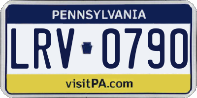 PA license plate LRV0790