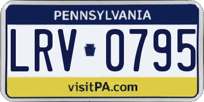 PA license plate LRV0795
