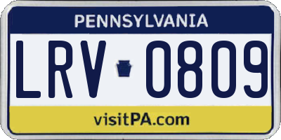 PA license plate LRV0809
