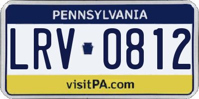 PA license plate LRV0812