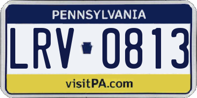 PA license plate LRV0813