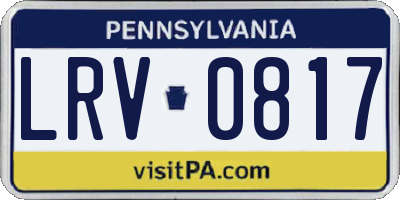 PA license plate LRV0817