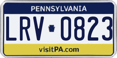 PA license plate LRV0823