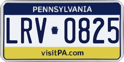 PA license plate LRV0825