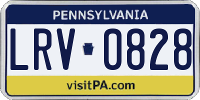 PA license plate LRV0828