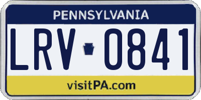 PA license plate LRV0841