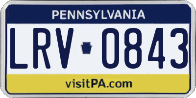 PA license plate LRV0843