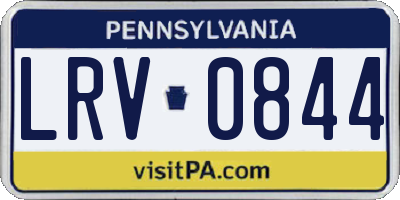 PA license plate LRV0844