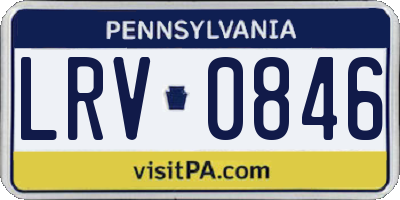 PA license plate LRV0846