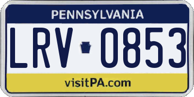 PA license plate LRV0853