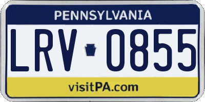 PA license plate LRV0855