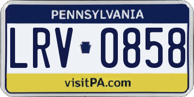 PA license plate LRV0858