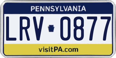 PA license plate LRV0877