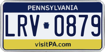 PA license plate LRV0879